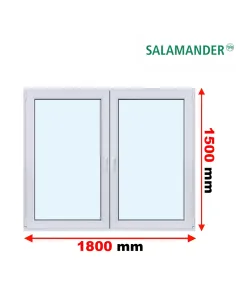 Okno PCV 180 x 150 cm Rozwierne-Rozwierno-Uchylne Dwuszybowe Salamander GreenEvolution 76