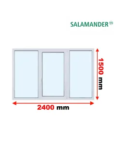 Okno PCV 240 x 150 cm FIX-Rozwierno-Uchylne-FIX Dwuszybowe Salamander GreenEvolution 76
