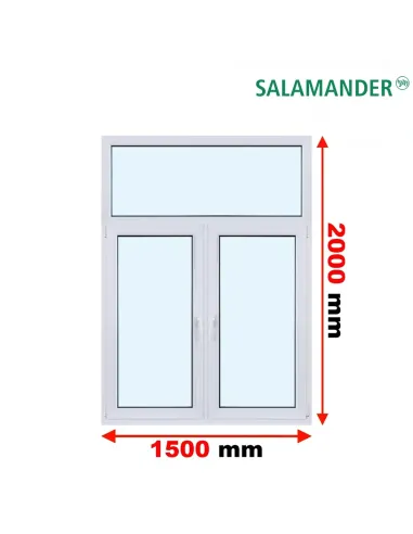 Okno PCV 150 x 200 cm FIX-Rozwierne-Rozwierno-Uchylne Dwuszybowe Salamander GreenEvolution 76