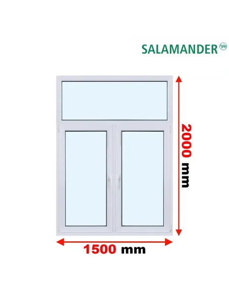 Okno PCV 150 x 200 cm FIX-Rozwierne-Rozwierno-Uchylne Dwuszybowe Salamander GreenEvolution 76