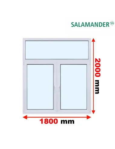 Okno PCV 180 x 200 cm FIX-Rozwierne-Rozwierno-Uchylne Dwuszybowe Salamander GreenEvolution 76