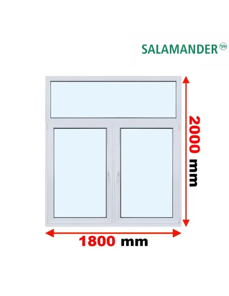Okno PCV 180 x 200 cm FIX-Rozwierne-Rozwierno-Uchylne Dwuszybowe Salamander GreenEvolution 76