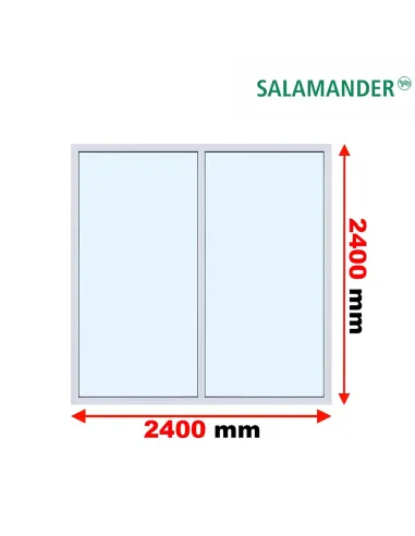 Okno PCV 240 x 240 cm FIX-FIX (Stałe) Dwuszybowe Salamander GreenEvolution 76