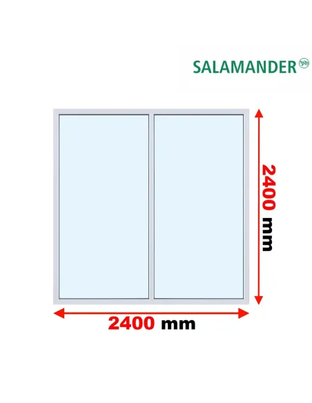 Okno PCV 240 x 240 cm FIX-FIX (Stałe) Dwuszybowe Salamander GreenEvolution 76