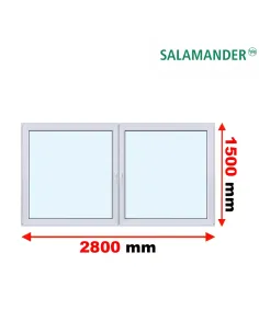 Okno PCV 280 x 150 cm Rozwierne-Rozwierno-Uchylne Dwuszybowe Salamander GreenEvolution 76