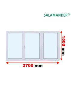 Okno PCV 270 x 150 cm Rozwierne-Rozwierno-Uchylne-Rozwierne Dwuszybowe Salamander GreenEvolution 76
