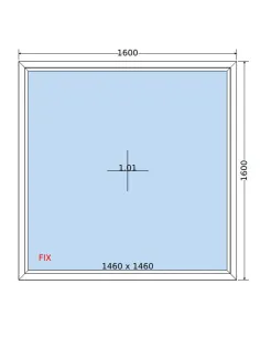 Okno PCV 160 x 160 cm FIX (Stałe) Dwuszybowe Salamander GreenEvolution 76 2