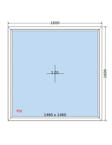 Okno PCV 160 x 160 cm FIX (Stałe) Dwuszybowe Salamander GreenEvolution 76