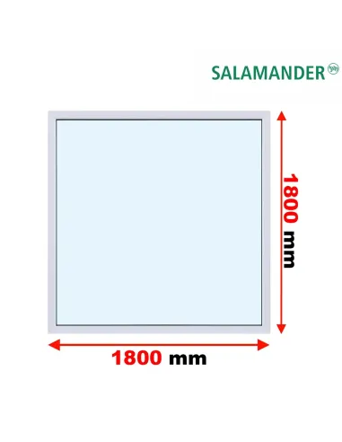 Okno PCV 180 x 180 cm FIX (Stałe) Dwuszybowe Salamander GreenEvolution 76