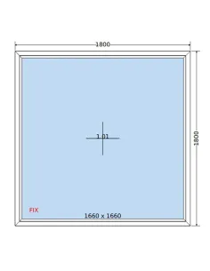 Okno PCV 180 x 180 cm FIX (Stałe) Dwuszybowe Salamander GreenEvolution 76 2