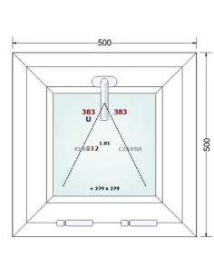 Okno PCV 50 x 50 cm Uchylne Trzyszybowe Gealan Linear 2