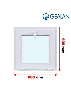 Okno PCV 60 x 60 cm Uchylne Trzyszybowe Gealan Linear