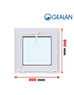 Okno PCV 80 x 80 cm Uchylne Trzyszybowe Gealan Linear