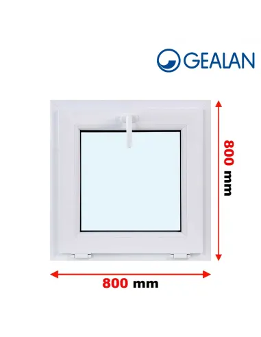 Okno PCV 80 x 80 cm Uchylne Trzyszybowe Gealan Linear
