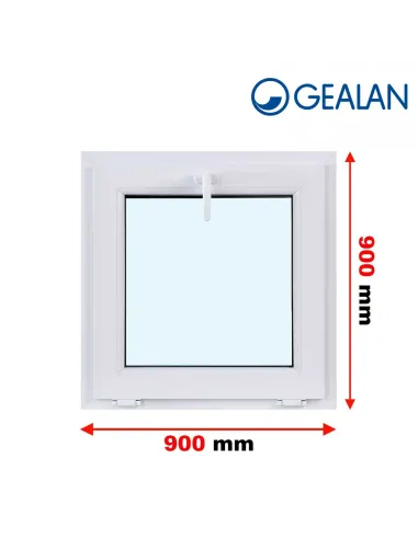 Okno PCV 90 x 90 cm Uchylne Trzyszybowe Gealan Linear