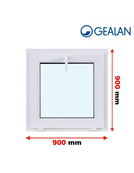 Okno PCV 90 x 90 cm Uchylne Trzyszybowe Gealan Linear