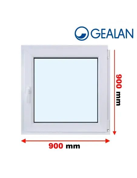 Okno PCV 90 x 90 cm Rozwierne Trzyszybowe Gealan Linear