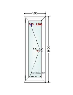 Okno PCV 50 x 150 cm Rozwierne Trzyszybowe Gealan Linear 2