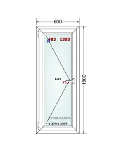 Okno PCV 60 x 150 cm Rozwierne Trzyszybowe Gealan Linear 2