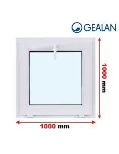 Okno PCV 100 x 100 cm Uchylne Trzyszybowe Gealan Linear