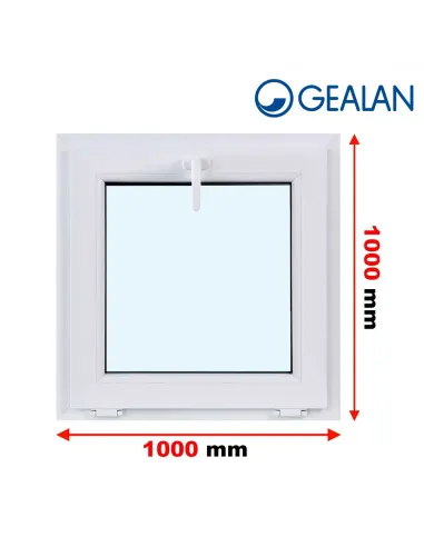 Okno PCV 100 x 100 cm Uchylne Trzyszybowe Gealan Linear
