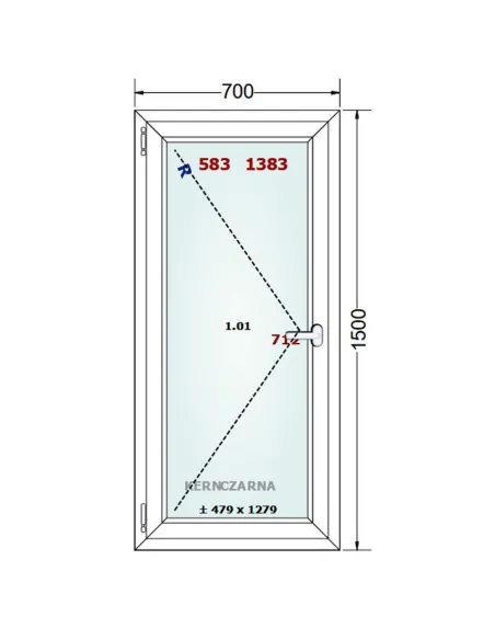 Okno PCV 70 x 150 cm Rozwierne Trzyszybowe Gealan Linear