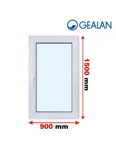 Okno PCV 90 x 150 cm Rozwierne Trzyszybowe Gealan Linear
