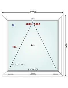 Okno PCV 120 x 120 cm Uchylne Trzyszybowe Gealan Linear 2
