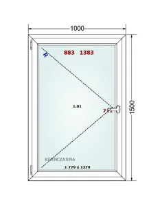 Okno PCV 100 x 150 cm Rozwierne Trzyszybowe Gealan Linear 2