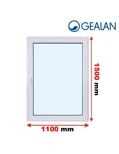 Okno PCV 110 x 150 cm Rozwierne Trzyszybowe Gealan Linear