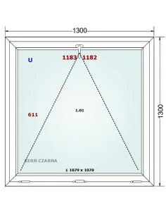 Okno PCV 130 x 130 cm Uchylne Trzyszybowe Gealan Linear 2