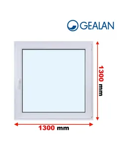 Okno PCV 130 x 130 cm Rozwierne Trzyszybowe Gealan Linear