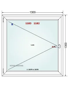 Okno PCV 130 x 130 cm Rozwierne Trzyszybowe Gealan Linear 2