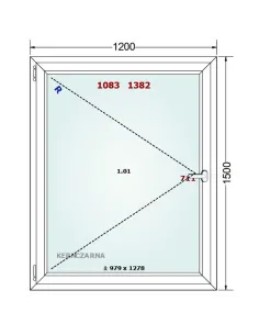 Okno PCV 120 x 150 cm Rozwierne Trzyszybowe Gealan Linear 2