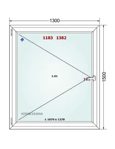 Okno PCV 130 x 150 cm Rozwierne Trzyszybowe Gealan Linear 2