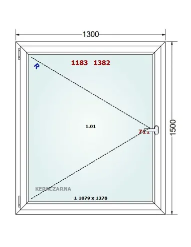 Okno PCV 130 x 150 cm Rozwierne Trzyszybowe Gealan Linear