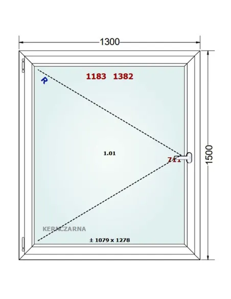 Okno PCV 130 x 150 cm Rozwierne Trzyszybowe Gealan Linear