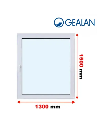 Okno PCV 130 x 150 cm Rozwierne Trzyszybowe Gealan Linear
