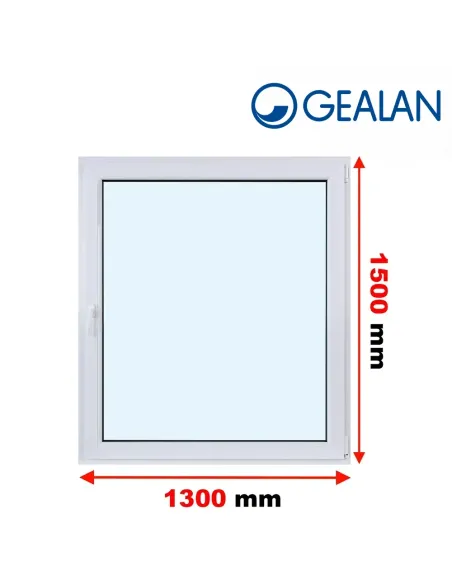 Okno PCV 130 x 150 cm Rozwierne Trzyszybowe Gealan Linear