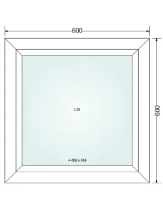 Okno PCV 60 x 60 cm FIX (Stałe) Trzyszybowe Gealan Linear 2