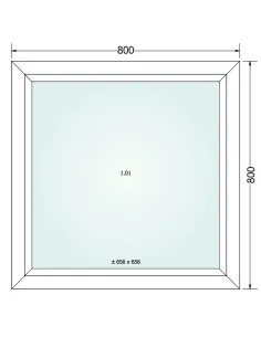 Okno PCV 80 x 80 cm FIX (Stałe) Trzyszybowe Gealan Linear 2