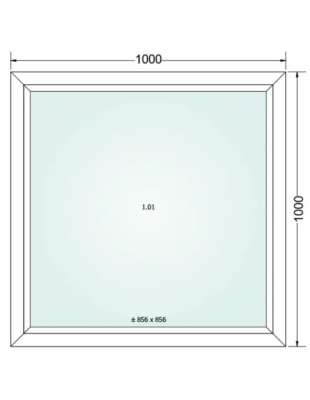 Okno PCV 100 x 100 cm FIX (Stałe) Trzyszybowe Gealan Linear