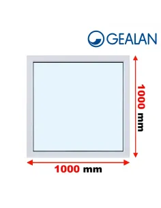 Okno PCV 100 x 100 cm FIX (Stałe) Trzyszybowe Gealan Linear