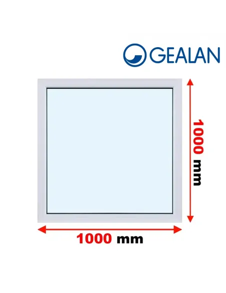 Okno PCV 100 x 100 cm FIX (Stałe) Trzyszybowe Gealan Linear