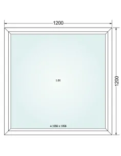 Okno PCV 120 x 120 cm FIX (Stałe) Trzyszybowe Gealan Linear 2