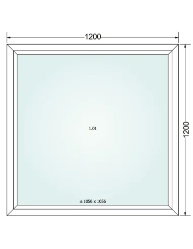 Okno PCV 120 x 120 cm FIX (Stałe) Trzyszybowe Gealan Linear