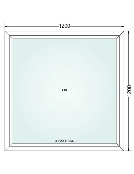 Okno PCV 120 x 120 cm FIX (Stałe) Trzyszybowe Gealan Linear