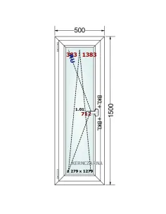 Okno PCV 50 x 150 cm Rozwierno-Uchylne Trzyszybowe Gealan Linear 2