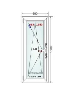 Okno PCV 60 x 150 cm Rozwierno-Uchylne Trzyszybowe Gealan Linear 2