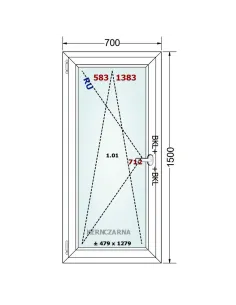 Okno PCV 70 x 150 cm Rozwierno-Uchylne Trzyszybowe Gealan Linear 2